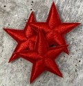 2pc/Mini RED Star Applique Set, Star Patch, 1" inch Small Stars, Cool Applique, Iron-on Embroidered Patch, Patches for Clothes and Shoes