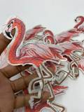 Cool, "Pink Flamingo" Iron-on Embroidered Patch, Size 5.5" Go Slow Sloth Applique