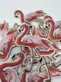 Cool, "Pink Flamingo" Iron-on Embroidered Patch, Size 5.5" Go Slow Sloth Applique