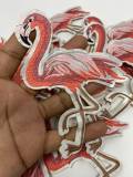 Cool, "Pink Flamingo" Iron-on Embroidered Patch, Size 5.5" Go Slow Sloth Applique