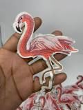 Cool, "Pink Flamingo" Iron-on Embroidered Patch, Size 5.5" Go Slow Sloth Applique