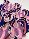 NEW, Exclusive Patch "Purple & Pink Pony" Iron-on Embroidered 3D Patch, Size 3.5''