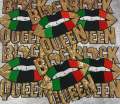 New, Sequins,"Black Queen" Gold/Green/Black/Red Lips, (iron-on) Size 10.5", LARGE Bling Patch for Denim Jacket, Shirts, Hoodies, and More