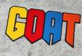 NEW, 1-pc Colorful "GOAT" Chenille Iron-On Patch, Size 9"x5", Large Patch for Varsity Jackets, Denim Jackets, Shirts, & Hoodies