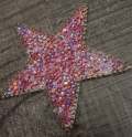 New, Hot Pink AB Rhinestone "Star" Bling Patch, Size 3", Cool Applique For Clothing, Iron-on Patch, Small Patch for Jackets, DIY Projects