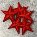 2pc/Mini RED Star Applique Set, Star Patch, 1" inch Small Stars, Cool Applique, Iron-on Embroidered Patch, Patches for Clothes and Shoes