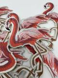 Cool, "Pink Flamingo" Iron-on Embroidered Patch, Size 5.5" Go Slow Sloth Applique