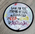 Funny Patch, 1-pc "My Ex Has Three Spirit Animals" Circular Statement Patch, Size 3", Hotfix Patch for Clothing, Colorful & Vibrant