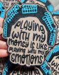 Funny Movie Quotes Patch, 1-pc "Playing with My Money, Is Like" Statement Patch, Size 4", Applique for Clothing Iron-On Embroidered Patch