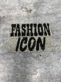 NEW, Blinged Out "Fashion Icon" Rhinestone Patch with Adhesive, Rhinestone Applique, Size 5"x2.5", Czech Rhinestones, DIY Applique