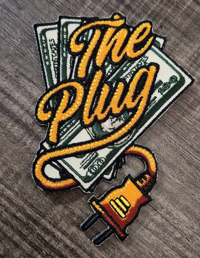 Cool Patch, 1-pc, "The Plug" Jacket Patch, Iron-on Embroidered Patch, Patches for Men, Size 3.75", Varsity Jacket, Hat Patch, DIY Applique