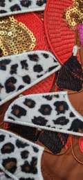 Sparkling Black Girl Power: "Lady in Fur Leopard Top & Gold Hair" Sequins and Satin Embroidered Patch, Size 6" Patch, 1-pc Iron-on Applique