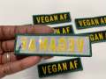 Vegan Collection: New, 1-pc, "Vegan AF", Sz 4x1", Iron-on Embroidered Patch, Gift for Vegans, Cute Patch Jackets, Hat