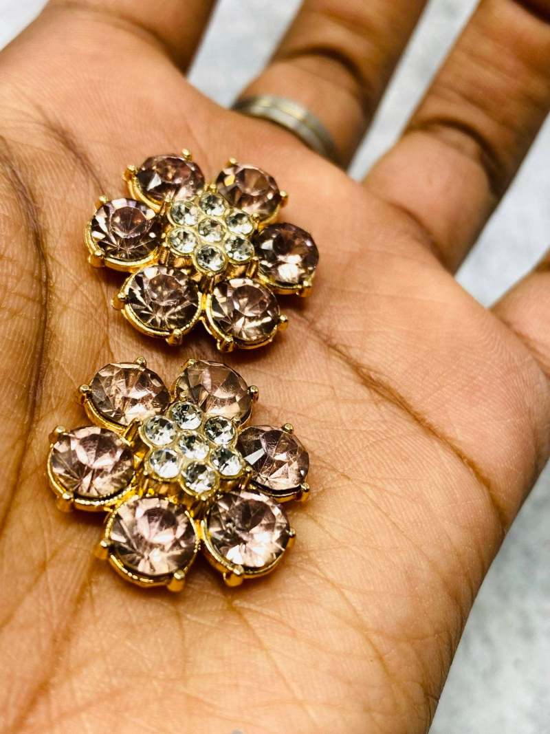 Exclusive FLATBACK, Rose Gold "Blinging Flower" Charm for Crocs; Symbolic Statement Charms for Clogs; Cute for Shoes & Cellphone Cases, 1-pc