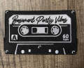 Retro Style Casette Tape, 1-pc, "Basement Party Vibes" Iron-On  Embroidered Patch, Size 3.85" Nostalgic Gifts, Small Patch for Jackets, Hats