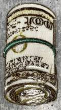 Exclusive, 1-pc, "100 dollar Bill" Money Roll, Size 3.5", Iron-on 100% Embroidered Patch; Hustler Gifts, Retro Style Gifts, DIY Applique
