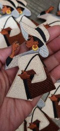 New, "Sunday Soul Chic (w/Full Body & Purse)" Afrocentric-Diva Patch, Size 4" Iron-on Embroidered Patch, DIY, Craft Supplies, Melanin Magic