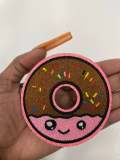 NEW, Adorable 1-pc "Sprinkle Donut" Patch w/Pink GLITTER, Cute Patch for Girls, iron-on Patch, Denim & Crocs Patch for Little Girls, Size 3"