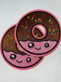 NEW, Adorable 1-pc "Sprinkle Donut" Patch w/Pink GLITTER, Cute Patch for Girls, iron-on Patch, Denim & Crocs Patch for Little Girls, Size 3"