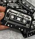 Retro Style Casette Tape, 1-pc, "Basement Party Vibes" Iron-On  Embroidered Patch, Size 3.85" Nostalgic Gifts, Small Patch for Jackets, Hats