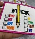 New Arrival, "F*ck: Choose One" Statement Patch, DIY Embroidered Applique Iron On Patch, Size 4", Hot Pink Border, Colorful Badge, 1-pc, DIY