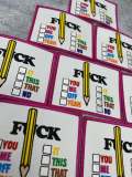 New Arrival, "F*ck: Choose One" Statement Patch, DIY Embroidered Applique Iron On Patch, Size 4", Hot Pink Border, Colorful Badge, 1-pc, DIY