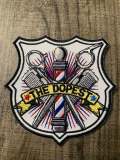 NEW, "The DOPEST Barber" Barbershop Badge, 1 Pc., Iron-on Merit Badge, Embroidered, DIY Appliques, Great for Men and Women Barbers, 4"