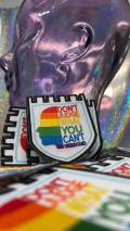 Pride Collection: 1-pc, "You Can't Judge", Sz 3.5" Embroidered Iron-on Patch/LGBTQ Patch for Jackets, Hats, Crocs, Bags, & More,Pride Gifts