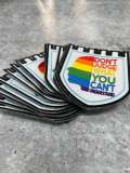 Pride Collection: 1-pc, "You Can't Judge", Sz 3.5" Embroidered Iron-on Patch/LGBTQ Patch for Jackets, Hats, Crocs, Bags, & More,Pride Gifts