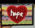 Unique Beaded Heart, "Hope" 4"×3"  Applique, Embroidered Patch, Statement Applique, exclusive patch for clothing, Colorful Patch
