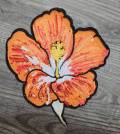 NEW 1-pc, 10" ORANGE Sequins and Embroidered Flower, Vibrant Embroidered Sew-on Floral Patches, Large Patches for Clothing