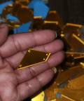 New: GOLD Mirror Studs, Flatback Sew or Glue On, For  DIY Fashion Projects, Tshirts, Jackets, Hats, Dresses, and more! Embellishments