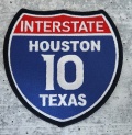 Collectable 1-pc, "HOUSTON 4" Interstate 10" Iron-On Embroidered Patch; Popular Texas Emblem, Red/White/Blue Badge, 1-pc, Patch for Jackets
