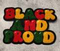 Empowerment Patch, 1-pc, CHENILLE "Black & Proud" Varsity Iron-On Patch; Size 6"x3", Patch for Clothing, Hats, Crocs, Bags, and More