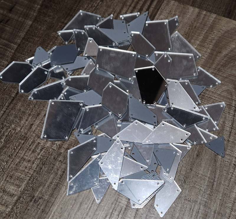 New: SILVER Mirror Studs, Flatback Sew or Glue On, For  DIY Fashion Projects, Tshirts, Jackets, Hats, Dresses, and more! Embellishments