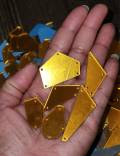 New: GOLD Mirror Studs, Flatback Sew or Glue On, For  DIY Fashion Projects, Tshirts, Jackets, Hats, Dresses, and more! Embellishments