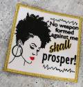 NEW, 1-pc "No Weapon Formed Against Me" 4" Iron-on Embroidered Patch; Cool Patch for Hats, Crocs, Jackets, Empowerment Patch