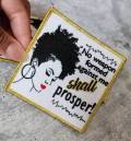 NEW, 1-pc "No Weapon Formed Against Me" 4" Iron-on Embroidered Patch; Cool Patch for Hats, Crocs, Jackets, Empowerment Patch