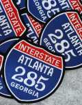 Collectable 1-pc, "ATLANTA 4" Interstate 285" Iron-On Embroidered Patch; Popular Georgia Emblem, Red/White/Blue Badge, Patch for Jackets