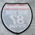 Collectable 1-pc, "NEW YORK 4" Interstate 87"  Iron-On Embroidered Patch; Popular New York Emblem, Red/White/Blue Badge, Patch for Jackets