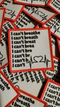 Powerful Flatline "I Can't Breathe" Exclusive Embroidered Patch, African-American BLM, Size 3"x3", Iron-on Patch, Conscious Gifts