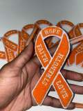 New 1-pc, Leukemia Cancer "Orange Chenille" Awareness Ribbon Patch, 5.5" Iron or Sew-on, Cancer  Patch/Applique, Support Ribbon