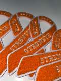 New 1-pc, Leukemia Cancer "Orange Chenille" Awareness Ribbon Patch, 5.5" Iron or Sew-on, Cancer  Patch/Applique, Support Ribbon