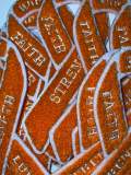 New 1-pc, Leukemia Cancer "Orange Chenille" Awareness Ribbon Patch, 5.5" Iron or Sew-on, Cancer  Patch/Applique, Support Ribbon