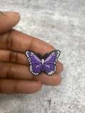 Cute, 1-pc Purple "Butterfly" Croc Charm; Charms for Girls & Nurses; Trendy Rubber Charm for Shoes and Silicone Bracelets, Glam Shoe Decor