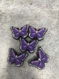 Cute, 1-pc Purple "Butterfly" Croc Charm; Charms for Girls & Nurses; Trendy Rubber Charm for Shoes and Silicone Bracelets, Glam Shoe Decor