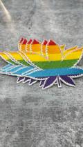 Pride Collection: 1-pc, "Marijuana Leaf" Colorful Weed Patch, 4" Embroidered Iron-on Patch/LGBTQ Patch for Jackets, Hats, Pride Stoner Leaf