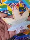 Pride Collection: 1-pc, "Marijuana Leaf" Colorful Weed Patch, 4" Embroidered Iron-on Patch/LGBTQ Patch for Jackets, Hats, Pride Stoner Leaf