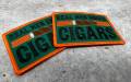 Cigar Lovers,"Real Men Smoke Cigars" 1-pc, Smokers Gift, Cool Embroidered Patch, Green & Orange, Size 3"x2" Iron-on, Patches for Men