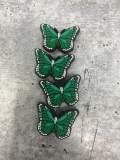 Cute, 1-pc Green "Butterfly" Croc Charm;  Charms for Girls & Nurses; Trendy Rubber Charm for Shoes and Silicone Bracelets, Glam Shoe Decor